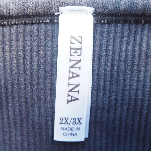 Zenana Square Neck Plus Size Brami Ash Black Women's 2X/3X - Picture 4 of 5